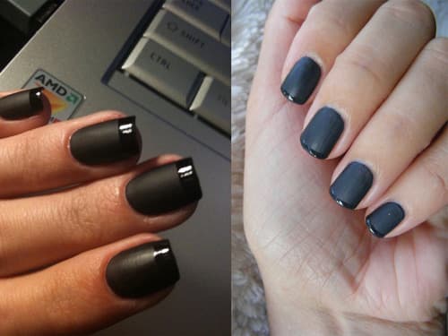 Black French Manicure